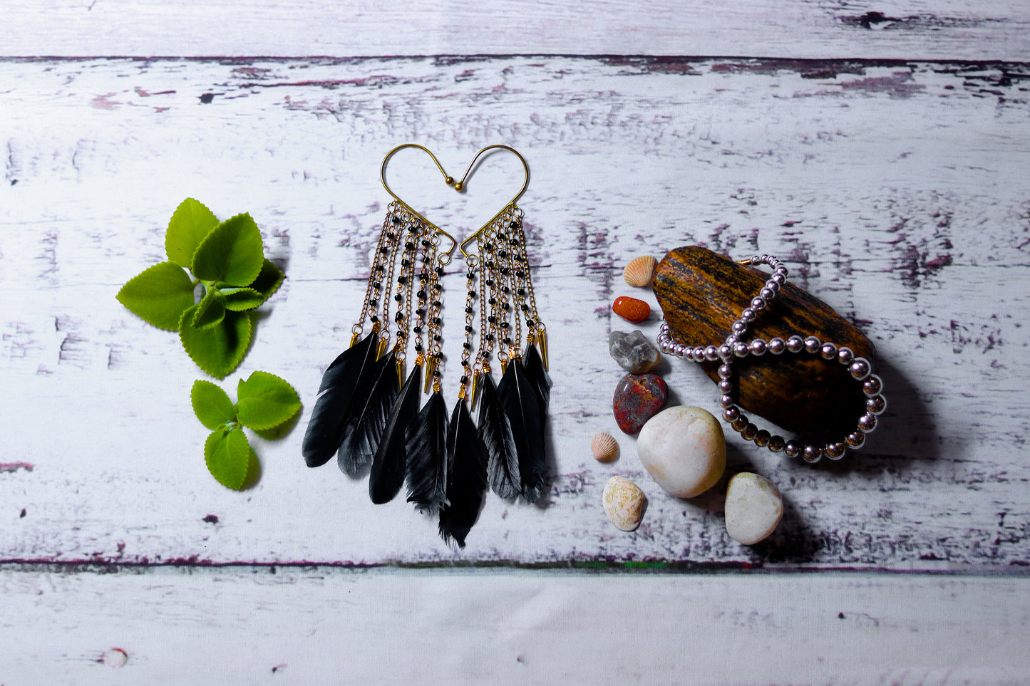 Black Feather Ear Cuffs-TJS