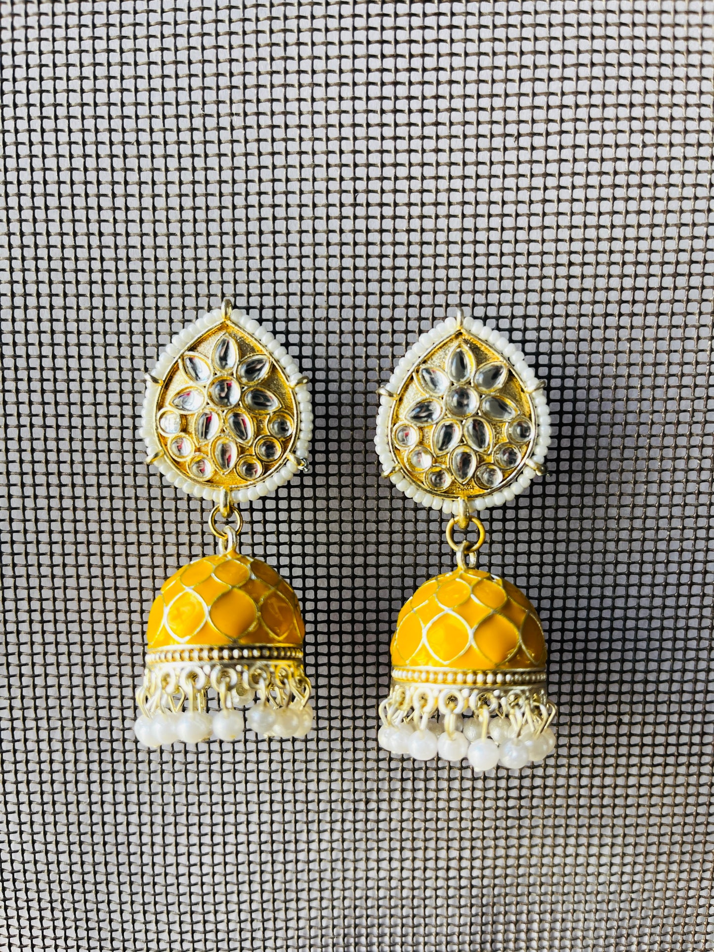 Aurora Petal Jhumka(Yellow)-TJS