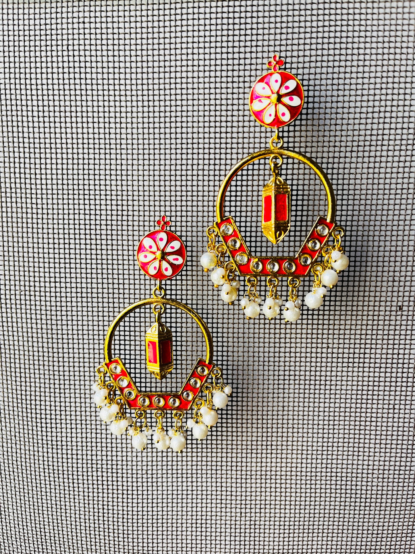 Luminous Lantern Jhumka(Red)-TJS