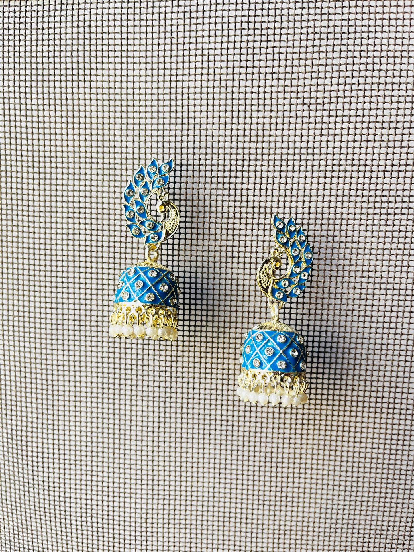 Peacock Jhumka(Blue)-TJS