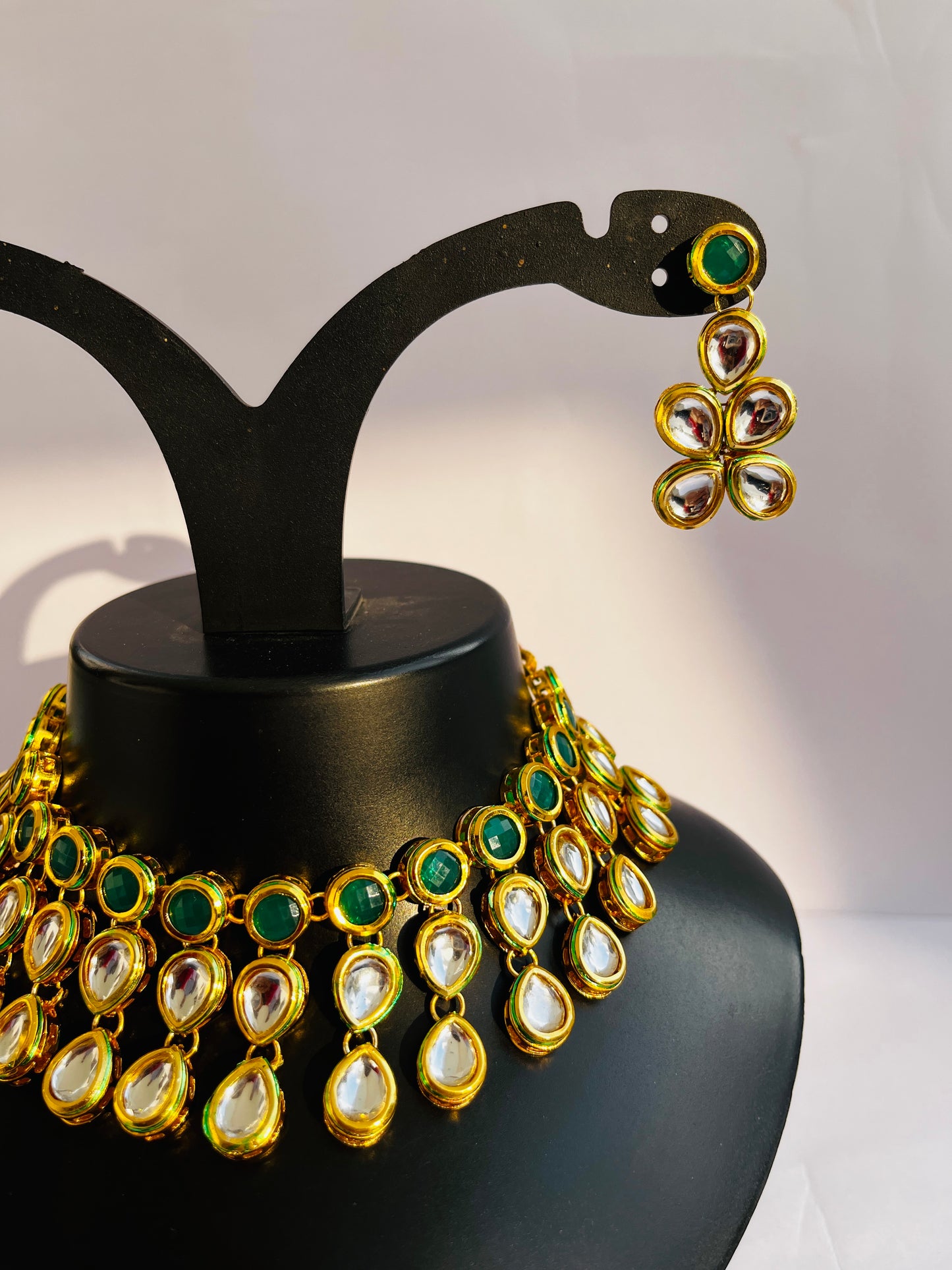 Teardrop Kundan Necklace-TJS