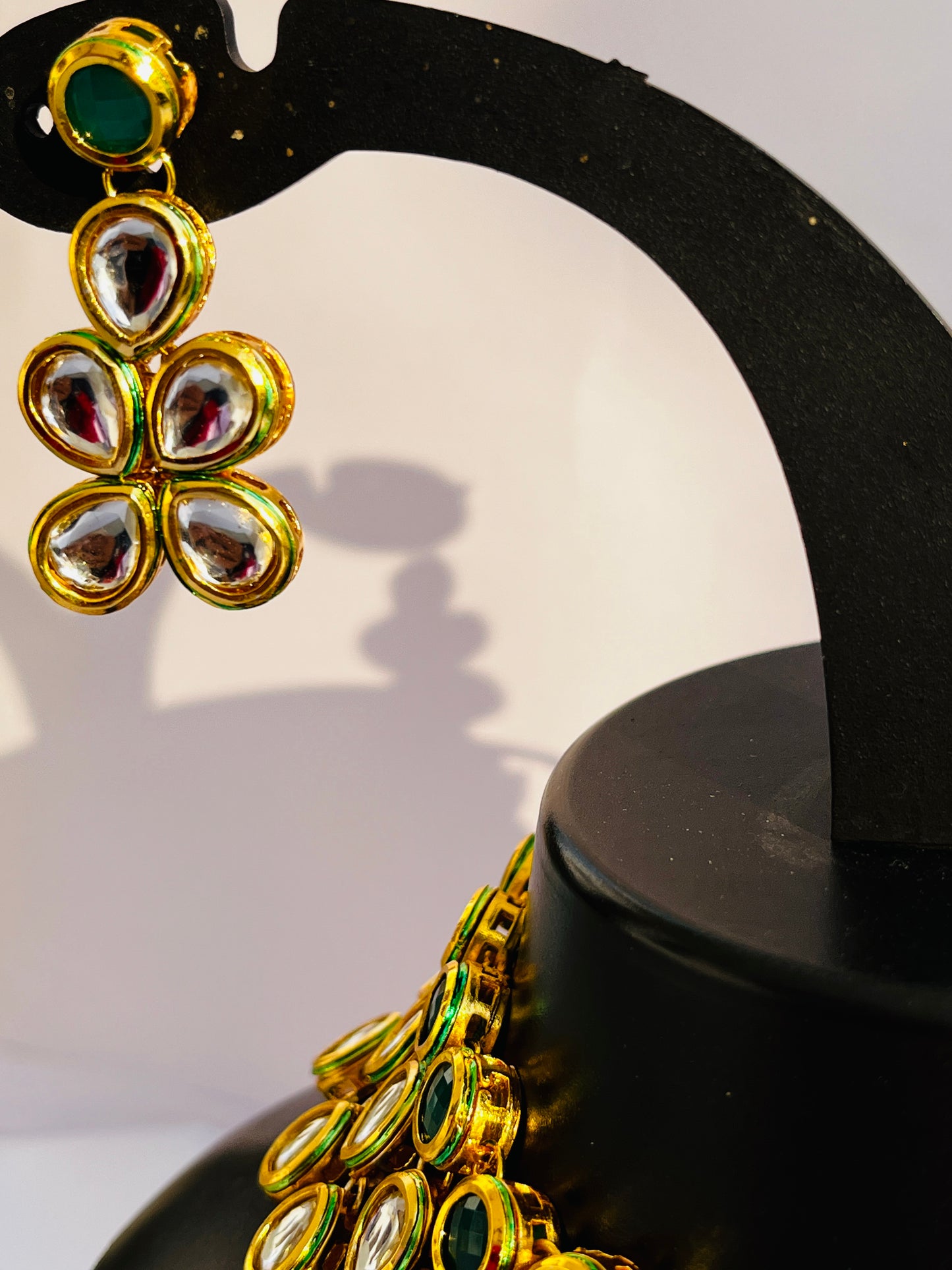 Teardrop Kundan Necklace-TJS