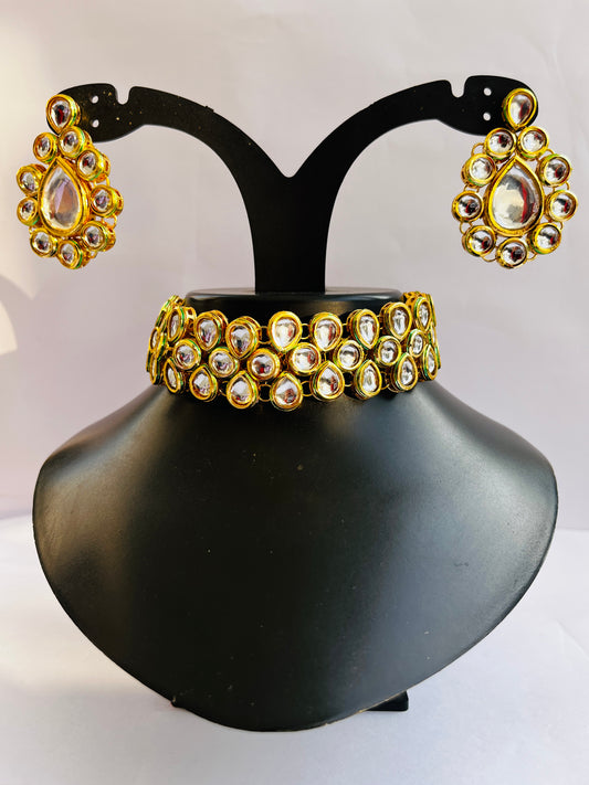 Three Layer Kundan Necklace-TJS