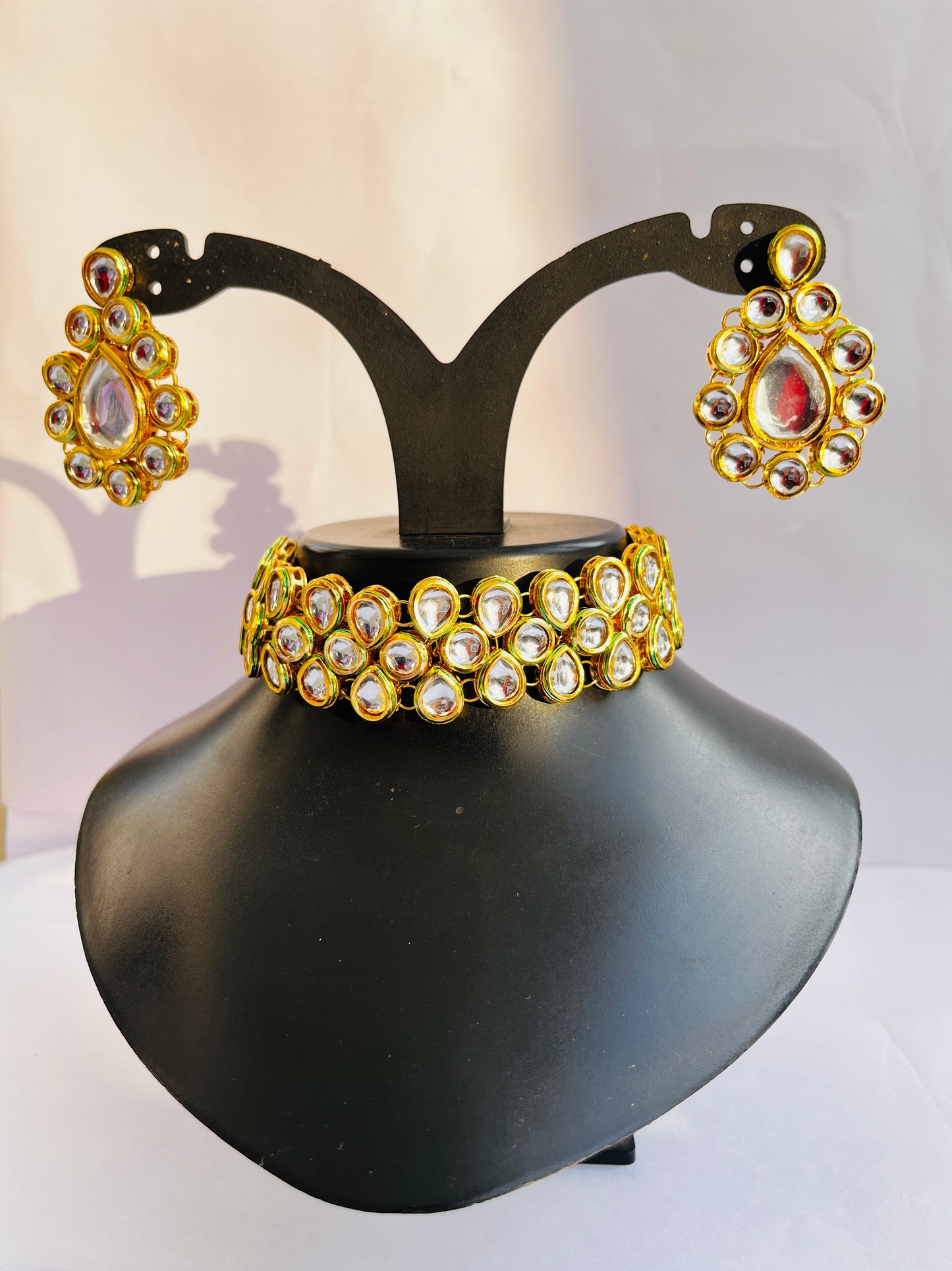 Three Layer Kundan Necklace-TJS