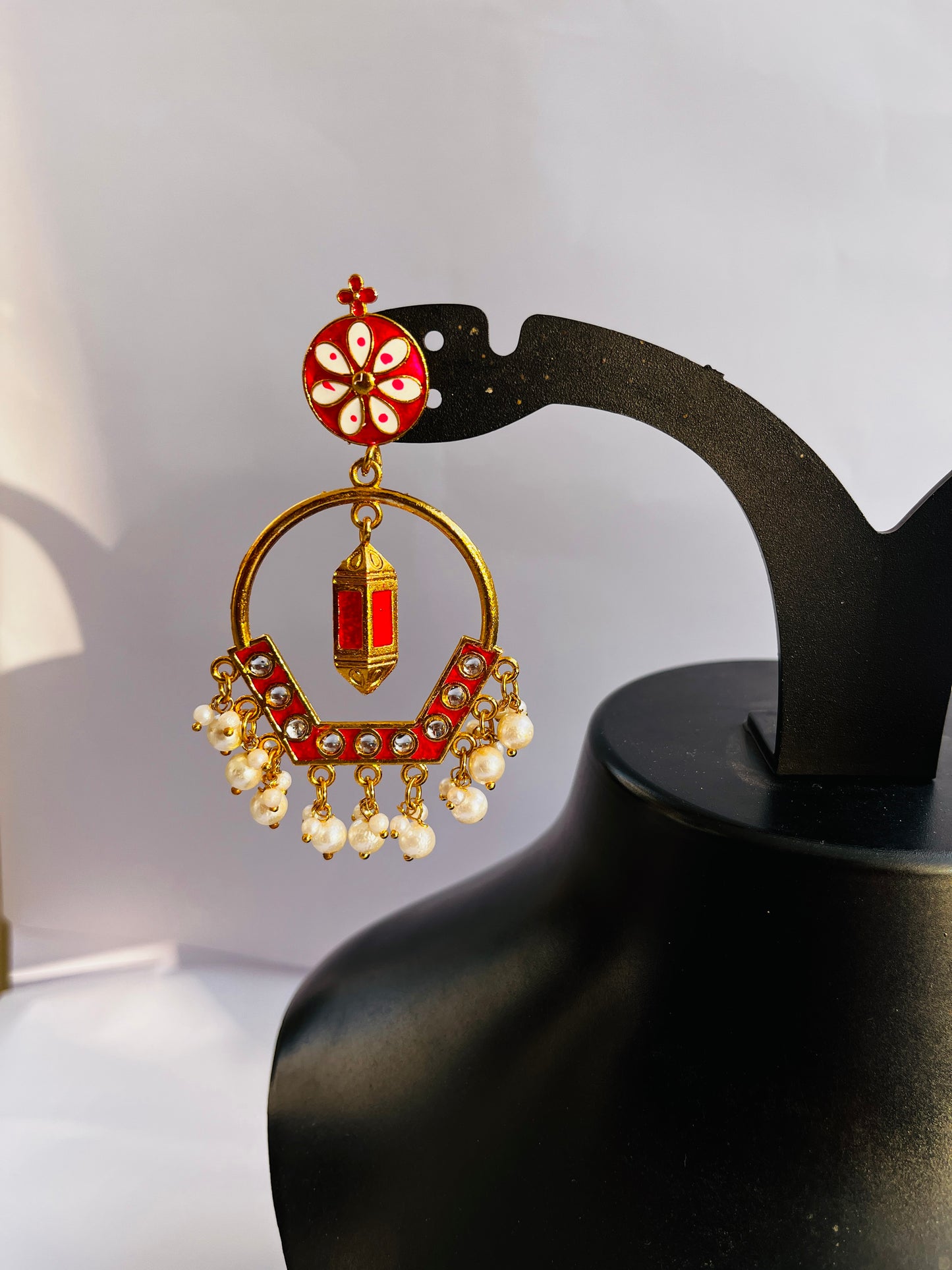 Luminous Lantern Jhumka(Red)-TJS