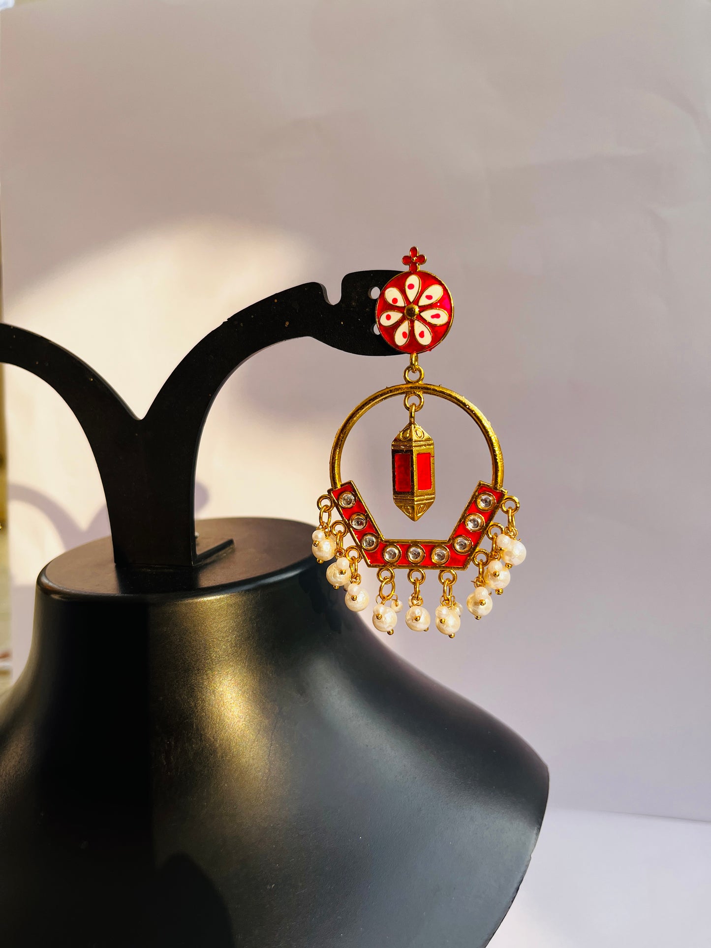 Luminous Lantern Jhumka(Red)-TJS