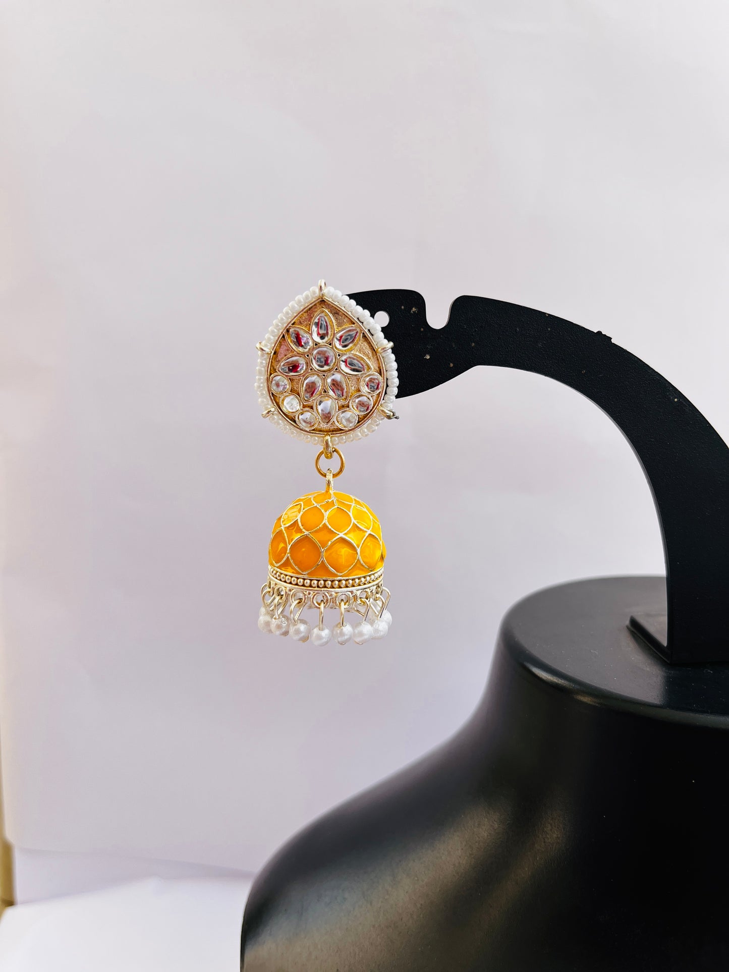 Aurora Petal Jhumka(Yellow)-TJS