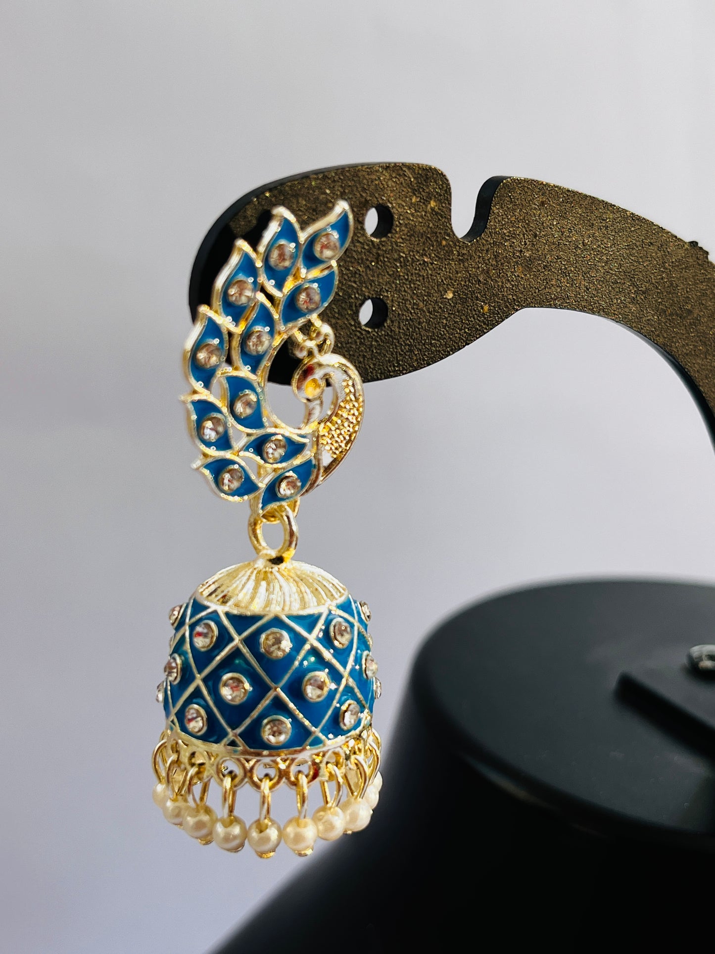 Peacock Jhumka(Blue)-TJS