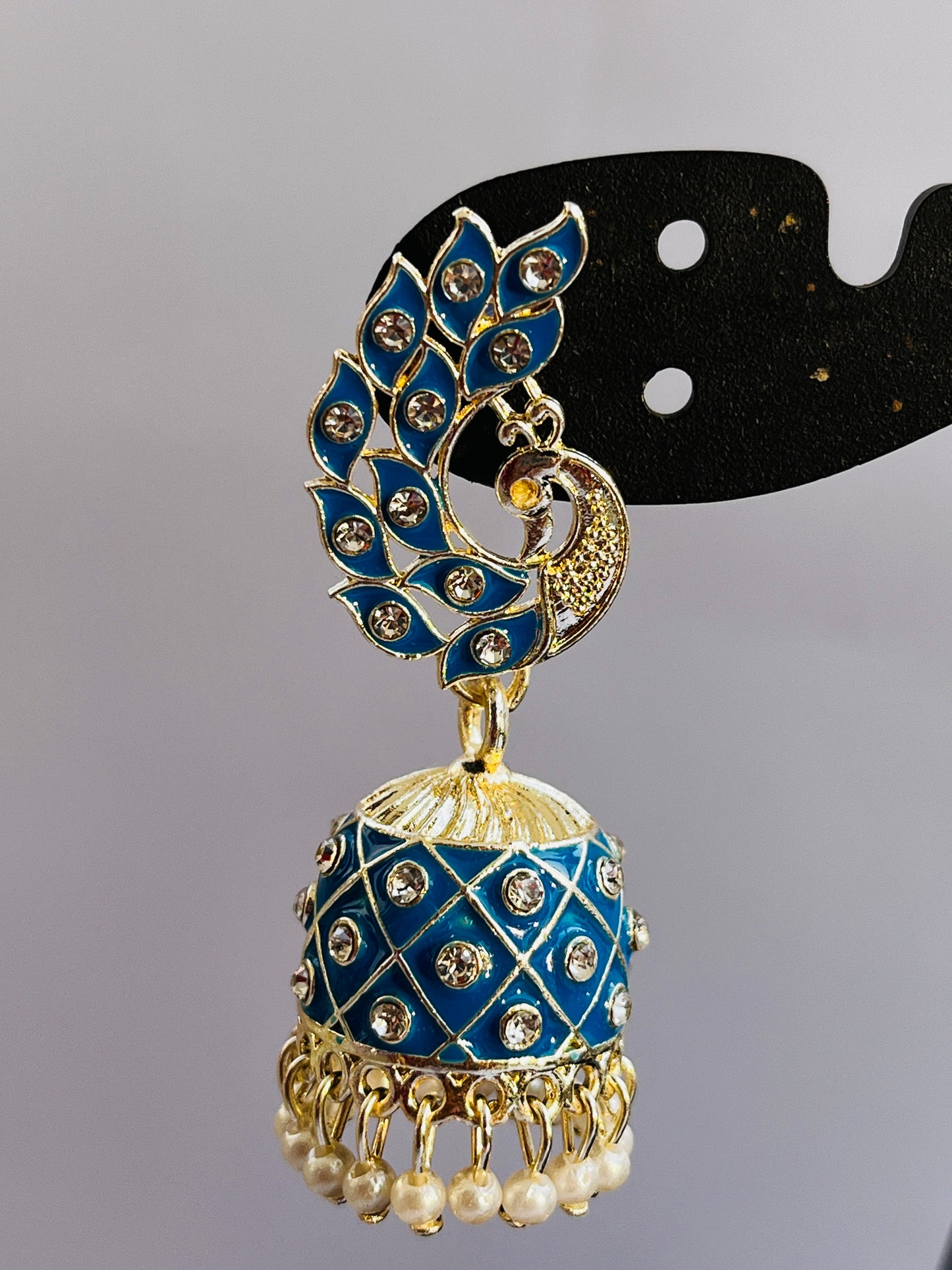 Peacock Jhumka(Blue)-TJS